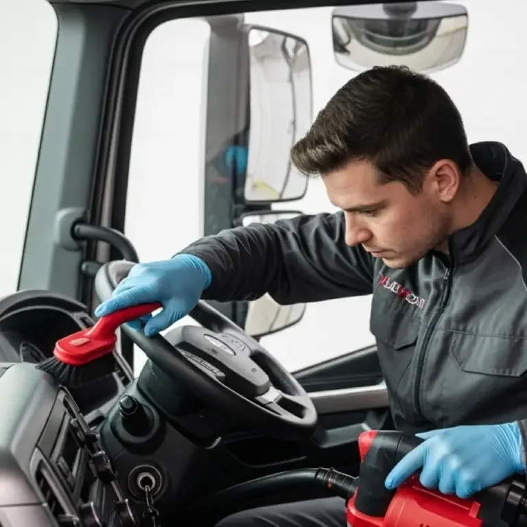 Basisreinigung eines LKW-Fahrerhauses