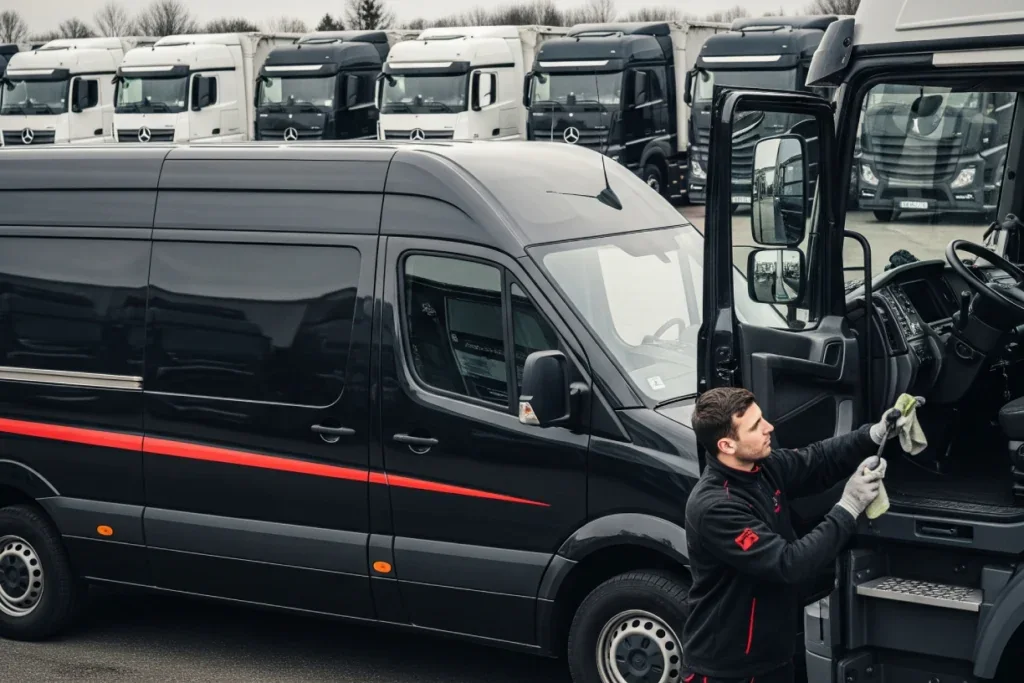 Mobile Pflege einer Nutzfahrzeugflotte am Standort